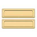 Deltana [MS212CR003] Solid Brass Door Mail Slot - Interior Flap - Polished Brass (PVD) Finish - 13 1/8&quot; L