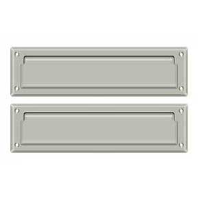 Deltana [MS212U15] Solid Brass Door Mail Slot - Interior Flap - Brushed Nickel Finish - 13 1/8" L