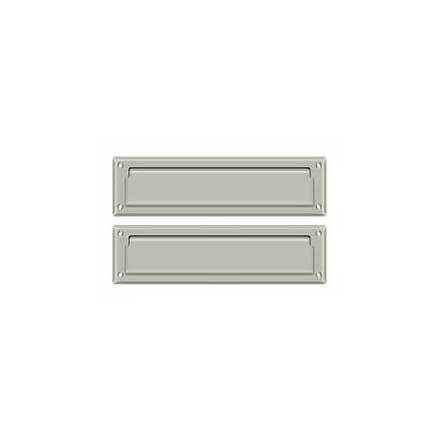 Deltana [MS212U15] Solid Brass Door Mail Slot - Interior Flap - Brushed Nickel Finish - 13 1/8" L