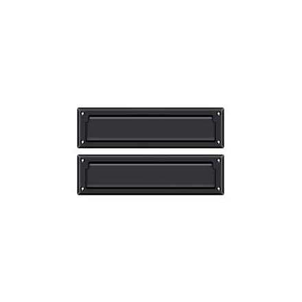 Deltana [MS212U19] Solid Brass Door Mail Slot - Interior Flap - Paint Black Finish - 13 1/8&quot; L