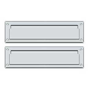 Deltana [MS212U26] Solid Brass Door Mail Slot - Interior Flap - Polished Chrome Finish - 13 1/8" L