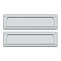 Deltana [MS212U26] Solid Brass Door Mail Slot - Interior Flap - Polished Chrome Finish - 13 1/8&quot; L