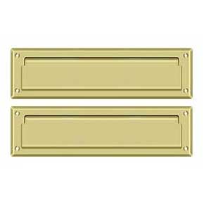 Deltana [MS212U3] Solid Brass Door Mail Slot - Interior Flap - Polished Brass Finish - 13 1/8" L
