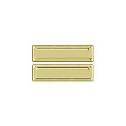 Deltana [MS212U3] Solid Brass Door Mail Slot - Interior Flap - Polished Brass Finish - 13 1/8&quot; L