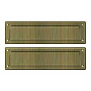 Deltana [MS212U5] Solid Brass Door Mail Slot - Interior Flap - Antique Brass Finish - 13 1/8" L