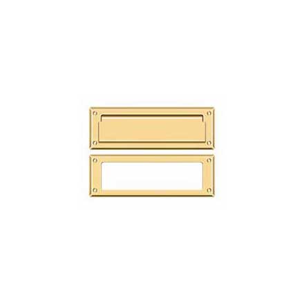 Deltana [MS626CR003] Solid Brass Door Mail Slot - Interior Frame - Polished Brass (PVD) Finish - 8 7/8&quot; L