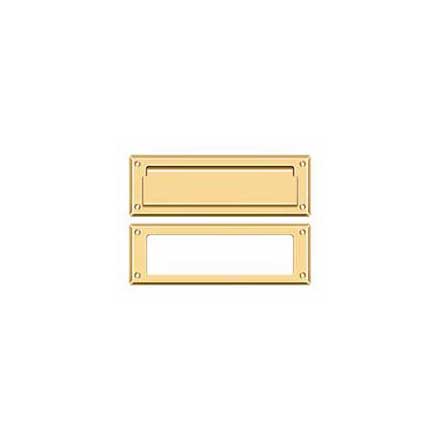 Deltana [MS626CR003] Solid Brass Door Mail Slot - Interior Frame - Polished Brass (PVD) Finish - 8 7/8&quot; L