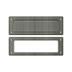 Deltana [MS626U15A] Solid Brass Door Mail Slot - Interior Frame - Antique Nickel Finish - 8 7/8" L