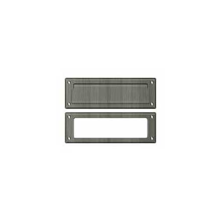 Deltana [MS626U15A] Solid Brass Door Mail Slot - Interior Frame - Antique Nickel Finish - 8 7/8" L