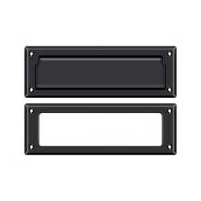 Deltana [MS626U19] Solid Brass Door Mail Slot - Interior Frame - Paint Black Finish - 8 7/8" L