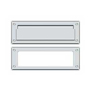 Deltana [MS626U26] Solid Brass Door Mail Slot - Interior Frame - Polished Chrome Finish - 8 7/8" L