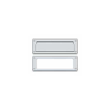 Deltana [MS626U26] Solid Brass Door Mail Slot - Interior Frame - Polished Chrome Finish - 8 7/8&quot; L