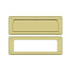Deltana [MS626U3] Solid Brass Door Mail Slot - Interior Frame - Polished Brass Finish - 8 7/8" L