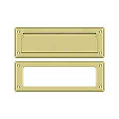 Deltana [MS626U3] Solid Brass Door Mail Slot - Interior Frame - Polished Brass Finish - 8 7/8&quot; L