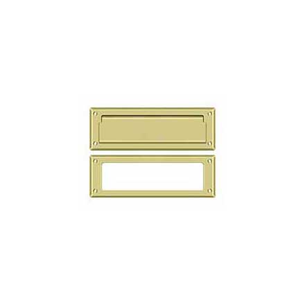 Deltana [MS626U3] Solid Brass Door Mail Slot - Interior Frame - Polished Brass Finish - 8 7/8" L
