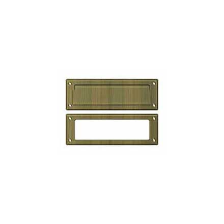 Deltana [MS626U5] Solid Brass Door Mail Slot - Interior Frame - Antique Brass Finish - 8 7/8" L