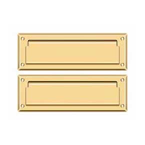 Deltana [MS627CR003] Solid Brass Door Mail Slot - Interior Flap - Polished Brass (PVD) Finish - 8 7/8" L
