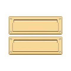 Deltana [MS627CR003] Solid Brass Door Mail Slot - Interior Flap - Polished Brass (PVD) Finish - 8 7/8&quot; L