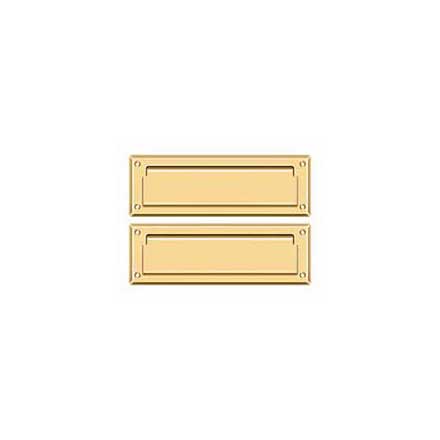 Deltana [MS627CR003] Solid Brass Door Mail Slot - Interior Flap - Polished Brass (PVD) Finish - 8 7/8&quot; L