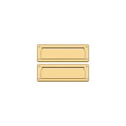 Deltana [MS627CR003] Solid Brass Door Mail Slot - Interior Flap - Polished Brass (PVD) Finish - 8 7/8&quot; L