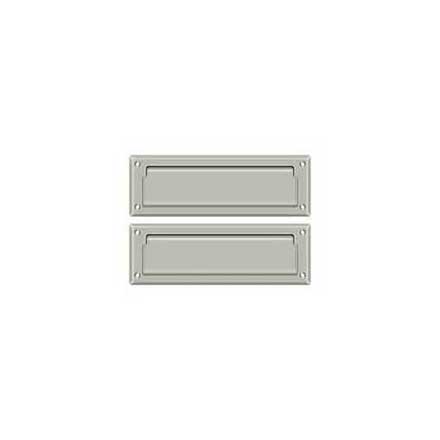 Deltana [MS627U15] Solid Brass Door Mail Slot - Interior Flap - Brushed Nickel Finish - 8 7/8&quot; L