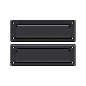 Deltana [MS627U19] Solid Brass Door Mail Slot - Interior Flap - Paint Black Finish - 8 7/8" L