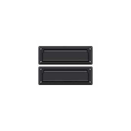 Deltana [MS627U19] Solid Brass Door Mail Slot - Interior Flap - Paint Black Finish - 8 7/8&quot; L
