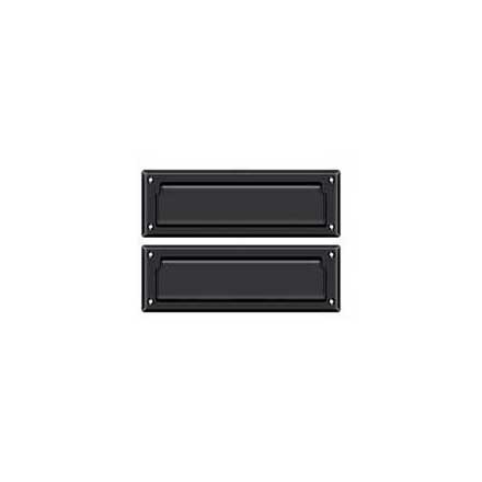 Deltana [MS627U19] Solid Brass Door Mail Slot - Interior Flap - Paint Black Finish - 8 7/8&quot; L