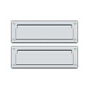 Deltana [MS627U26] Solid Brass Door Mail Slot - Interior Flap - Polished Chrome Finish - 8 7/8" L