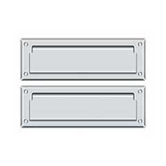 Deltana [MS627U26] Solid Brass Door Mail Slot - Interior Flap - Polished Chrome Finish - 8 7/8&quot; L