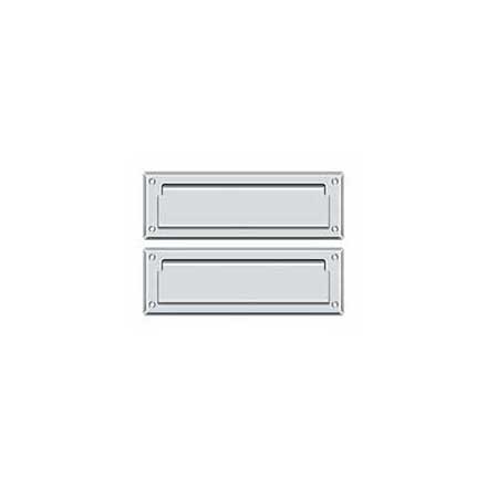 Deltana [MS627U26] Solid Brass Door Mail Slot - Interior Flap - Polished Chrome Finish - 8 7/8" L