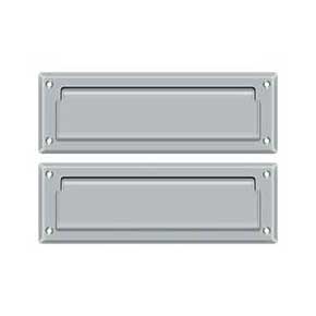 Deltana [MS627U26D] Solid Brass Door Mail Slot - Interior Flap - Brushed Chrome Finish - 8 7/8" L