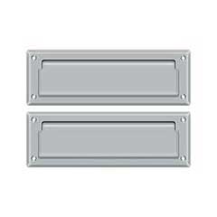Deltana [MS627U26D] Solid Brass Door Mail Slot - Interior Flap - Brushed Chrome Finish - 8 7/8&quot; L