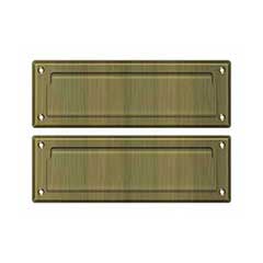 Deltana [MS627U5] Solid Brass Door Mail Slot - Interior Flap - Antique Brass Finish - 8 7/8&quot; L