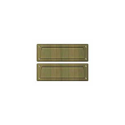 Deltana [MS627U5] Solid Brass Door Mail Slot - Interior Flap - Antique Brass Finish - 8 7/8" L