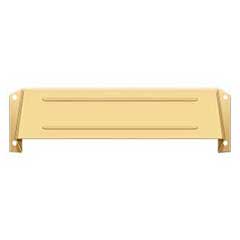 Deltana [MSH158CR003] Solid Brass Door Mail Slot Hood - Interior - Polished Brass (PVD) Finish - 12 3/4&quot; L