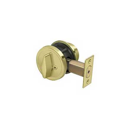 Deltana [CL200LA-3] Commercial Door Deadbolt - Grade 2 - Single Cylinder - Polished Brass Finish - 2 5/8&quot; Dia.