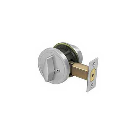 Deltana [CL200LA-32D] Commercial Stainless Steel Door Deadbolt - Grade 2 - Single Cylinder - Brushed Finish - 2 5/8&quot; Dia.