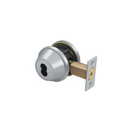 Deltana [CL200LAIC-26D] Commercial Door Deadbolt - Grade 2 - IC Core Non Cylinder - Brushed Chrome Finish - 2 1/2&quot; Dia.