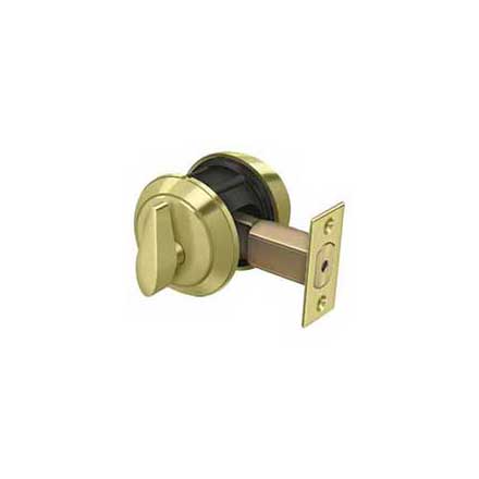 Deltana [CL200LM-3] Commercial Door Deadbolt - Grade 1 - Single Cylinder - Polished Brass Finish - 2 1/2&quot; Dia.