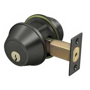 Deltana [CL210LM-10B] Commercial Door Deadbolt - Grade 2 - Double Cylinder - Oil Rubbed Bronze Finish - 2 1/2" Dia.