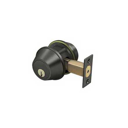 Deltana [CL210LM-10B] Commercial Door Deadbolt - Grade 2 - Double Cylinder - Oil Rubbed Bronze Finish - 2 1/2&quot; Dia.