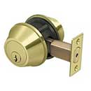 Deltana [CL210LA-3] Commercial Door Deadbolt - Grade 2 - Double Cylinder - Polished Brass Finish - 2 1/2" Dia.