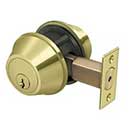 Deltana [CL210LA-3] Commercial Door Deadbolt - Grade 2 - Double Cylinder - Polished Brass Finish - 2 1/2&quot; Dia.