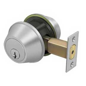 Deltana [CL210LA-32D] Commercial Stainless Steel Door Deadbolt - Grade 2 - Double Cylinder - Brushed Finish - 2 1/2" Dia.