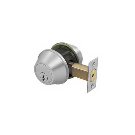 Deltana [CL210LA-32D] Commercial Stainless Steel Door Deadbolt - Grade 2 - Double Cylinder - Brushed Finish - 2 1/2&quot; Dia.