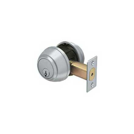 Deltana [CL210LM-26D] Commercial Door Deadbolt - Grade 1 - Double Cylinder - Brushed Chrome Finish - 2 1/2&quot; Dia.