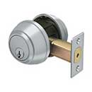 Deltana [CL210LM-26D] Commercial Door Deadbolt - Grade 1 - Double Cylinder - Brushed Chrome Finish - 2 1/2&quot; Dia.