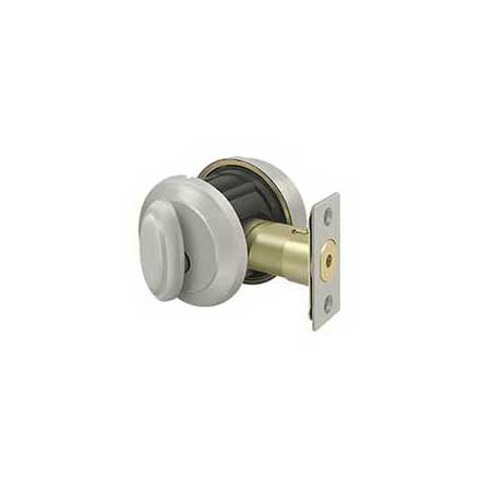 Deltana [PRDRSU15] Solid Brass Door Deadbolt - Port Royal Series - Single Cylinder - Brushed Nickel Finish - 2 1/2&quot; Dia.