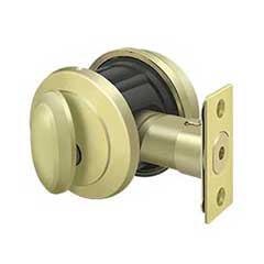 Deltana [PRDRSU3] Solid Brass Door Deadbolt - Port Royal Series - Single Cylinder - Polished Brass Finish - 2 1/2&quot; Dia.